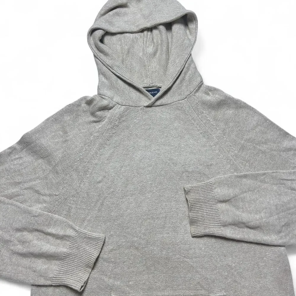 J.Crew Y2k Vintage Beige Cotton Wool Knit Hoodie Sweater Large